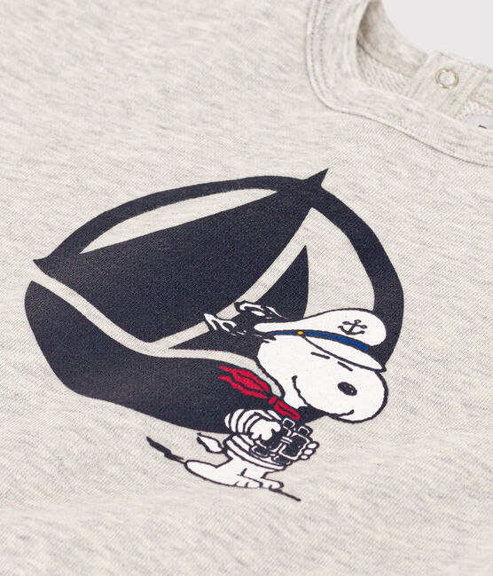 Felpa Petit Bateau x Snoopy bebè grigio BELUGA CHINE