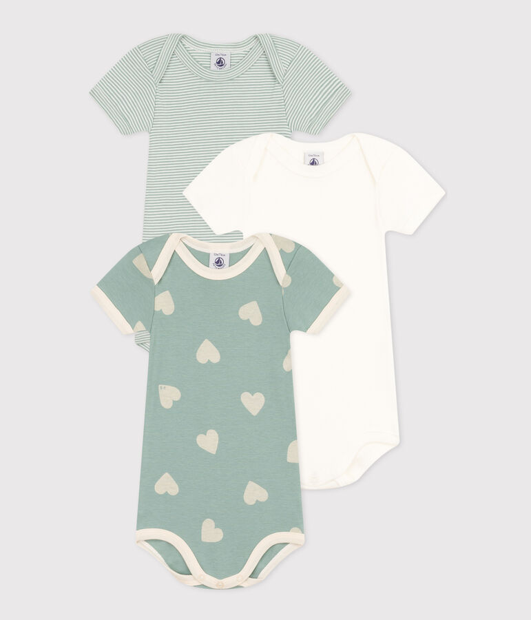 Confezione da 3 body a maniche corte in cotone per neonati multicolore