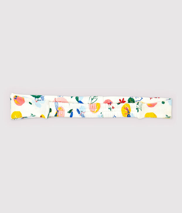 Fascia in cotone bambina bianco/multicolore