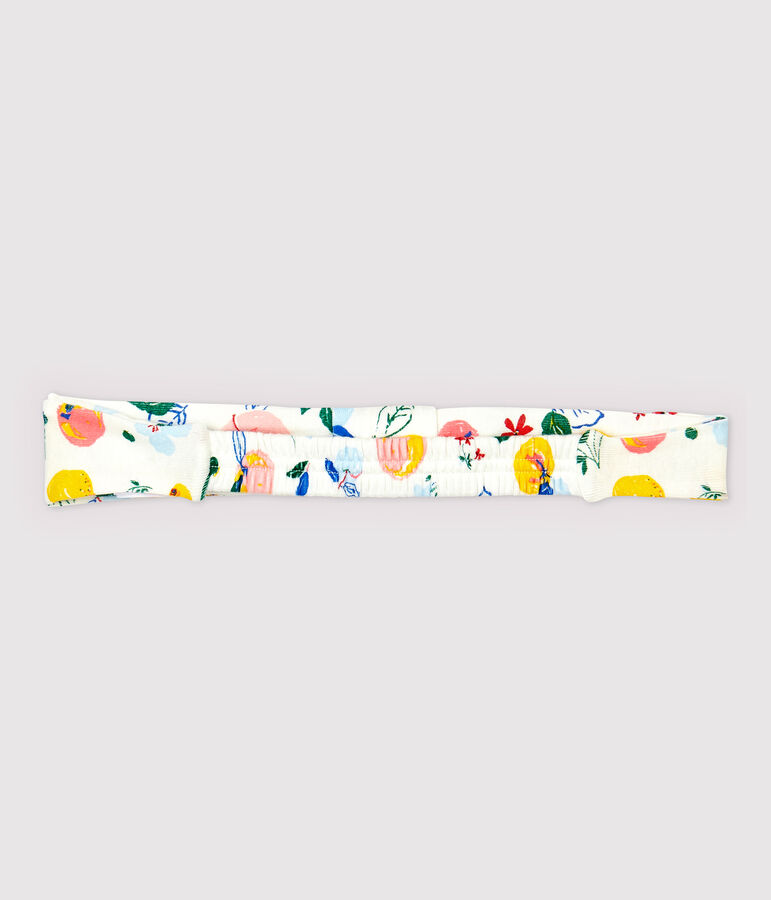 Fascia in cotone bambina bianco/multicolore