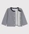 Cardigan per bebè millerighe in jersey spesso blu SMOKING/bianco MARSHMALLOW