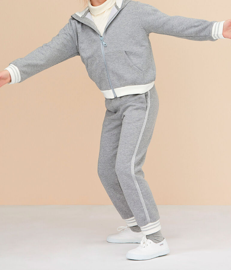 Felpa con cappuccio bambina grigio