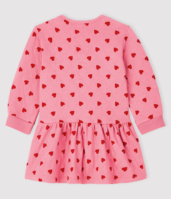 Abito a maniche lunghe da bebè femmina rosa CHEEK/rosso TERKUIT