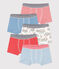 Confezione da 5 boxer bambino in cotone motivo trattore variante 1