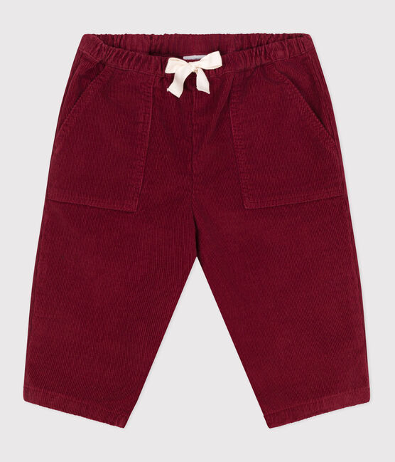 Pantaloni in velluto tinta unita neonato AMARANTE