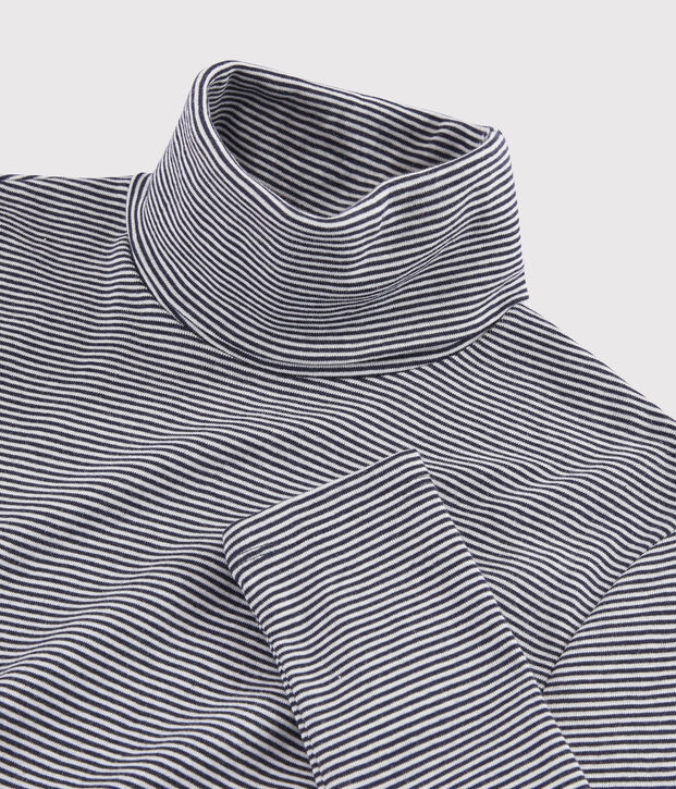 Dolcevita iconico in cotone a righe Donna blu/bianco