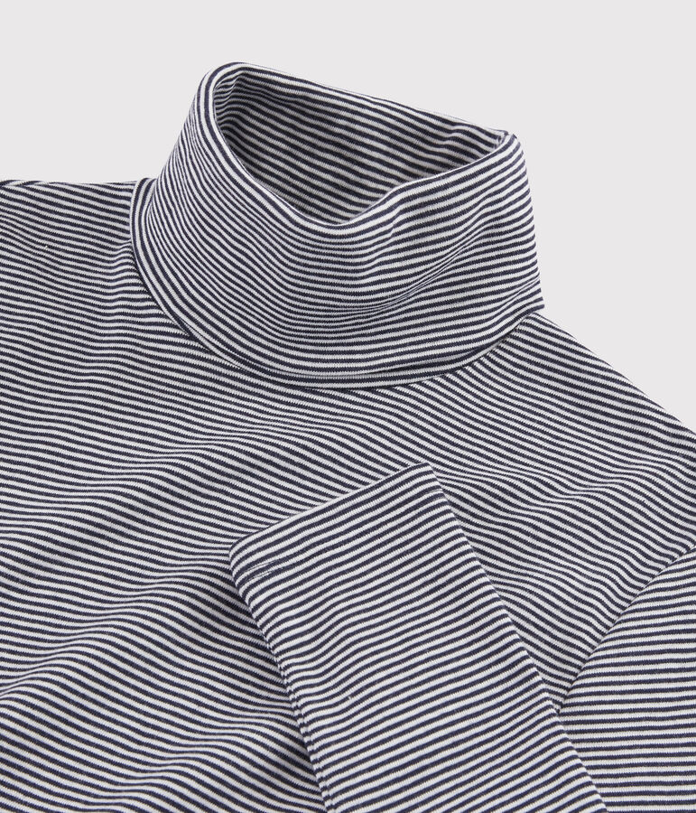 Dolcevita iconico in cotone a righe Donna blu/bianco