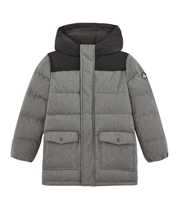 Piumino per bambino in flanella grigio