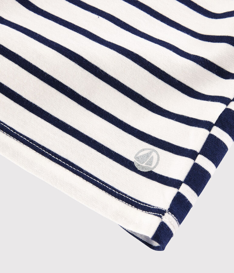 T-shirt maniche lunghe in jersey bambina bianco MARSHMALLOW/blu SMOKING