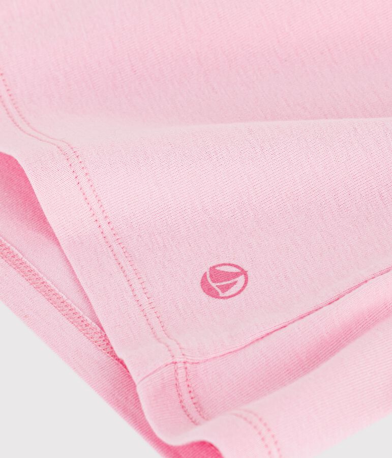 T-shirt a maniche corte in cotone tinta unita donna rosa