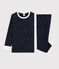 Pigiama stelle unisex a costine blu SMOKING/bianco MARSHMALLOW
