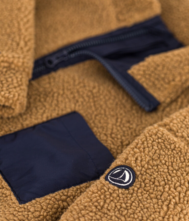 Giacca in sherpa riciclato bambino unisex marrone