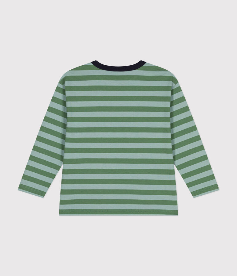 T-shirt a maniche lunghe in jersey sottile bambino verde/verde