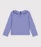 T-shirt con colletto a maniche lunghe tinta unita bambino viola