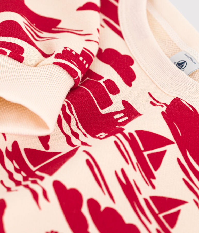 Felpa in molleton stampato bambino rosso AVALANCHE/ ROUGE