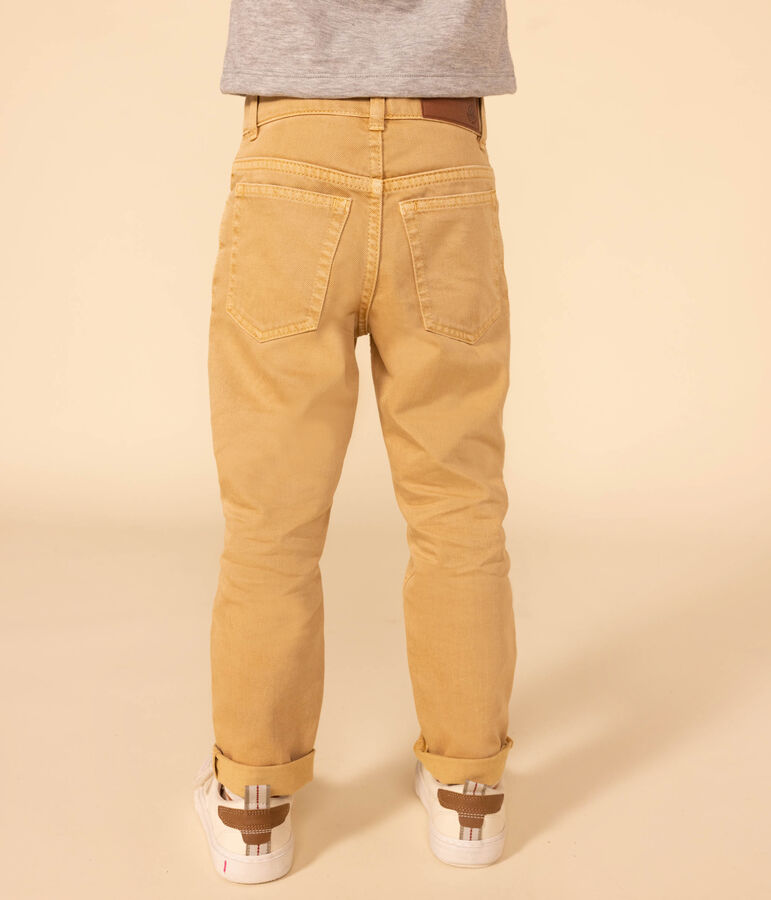 Pantalone in denim bambino beige