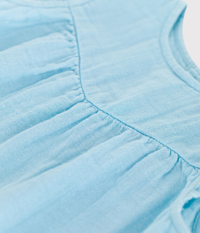 Abito senza maniche in cotone tinta unita neonato blu AQUATIC