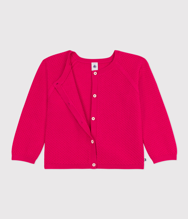 Cardigan in cotone bambina rosa