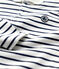 Polo bambino a maniche lunghe a righe in cotone bianco/blu