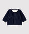 Cardigan bebè a stelline in tubique trapuntato di cotone biologico blu SMOKING