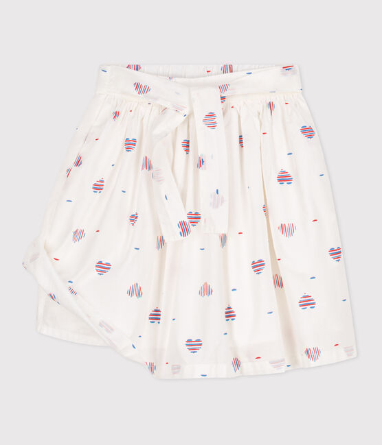 Gonna in cotone a cuori bambina bianco AVALANCHE/ MULTICO
