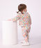 Leggings in cotone con stampa a fiori neonata bianco/multicolore