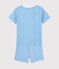 Pigiama corto fantasia banane bambino-bambina in cotone blu EDNA/bianco MARSHMALLOW