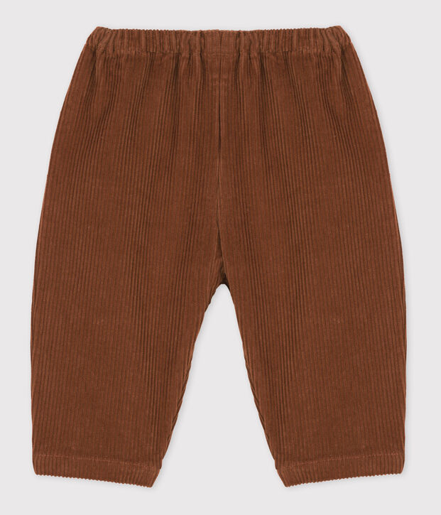 Pantalone beb&egrave; in velluto a coste grosse marrone
