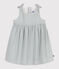 Abito senza maniche in cotone a righe neonato bianco MARSHMALLOW/blu BRUT