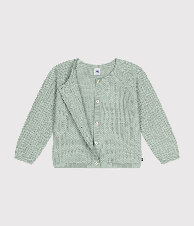 Cardigan in cotone bambina verde