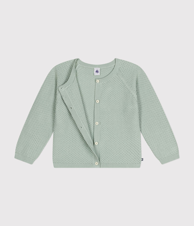 Cardigan in cotone bambina verde HERBIER