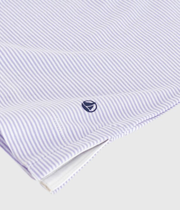 Ccamicia da notte in cotone a righe donna viola/bianco