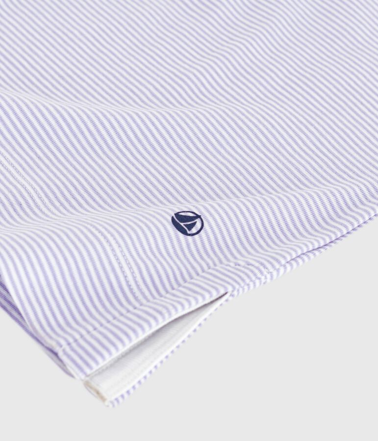 Ccamicia da notte in cotone a righe donna viola/bianco