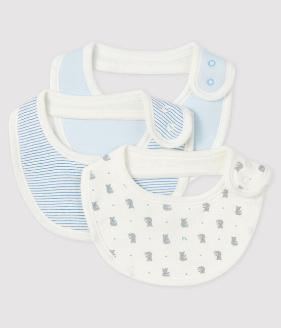 Confezione da 3 bavaglini neonato a coste variante 2