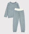 Pigiama bambina/bambino fantasia orso in spugna bouclette grattata SEDUMBLUE/ MARSHMALLOW