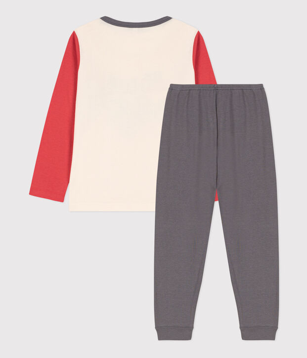 Pigiama bambino unisex in cotone grigio/multicolore