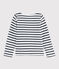 Marinière in jersey bambina bianco MARSHMALLOW/ SMOKING ARGENT BRILLANT