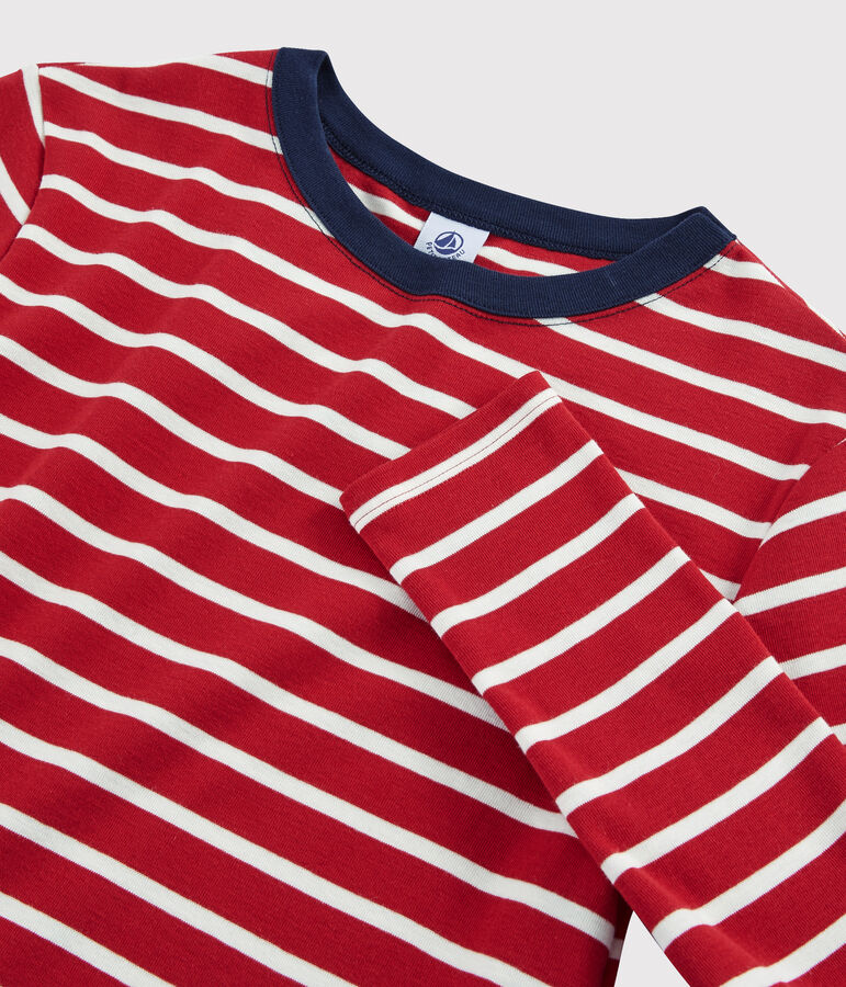 T-shirt iconica scollo rotondo Donna rosso/bianco