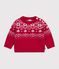 Maglione in misto lana e cotone fantasia jacquard neonato rosso/multicolore