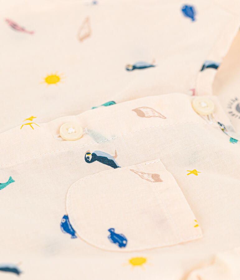 Tutina in popeline beb&egrave; con stampa bianco AVALANCHE/ MULTICO