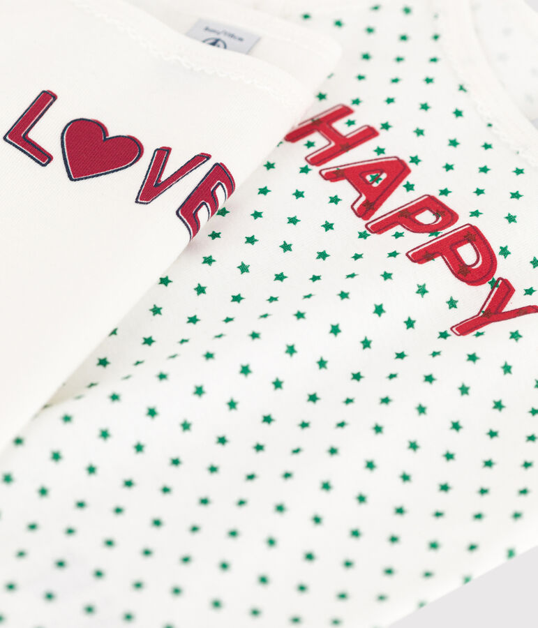 Confezione da 2 canotte con spalline bambina cotone multicolore