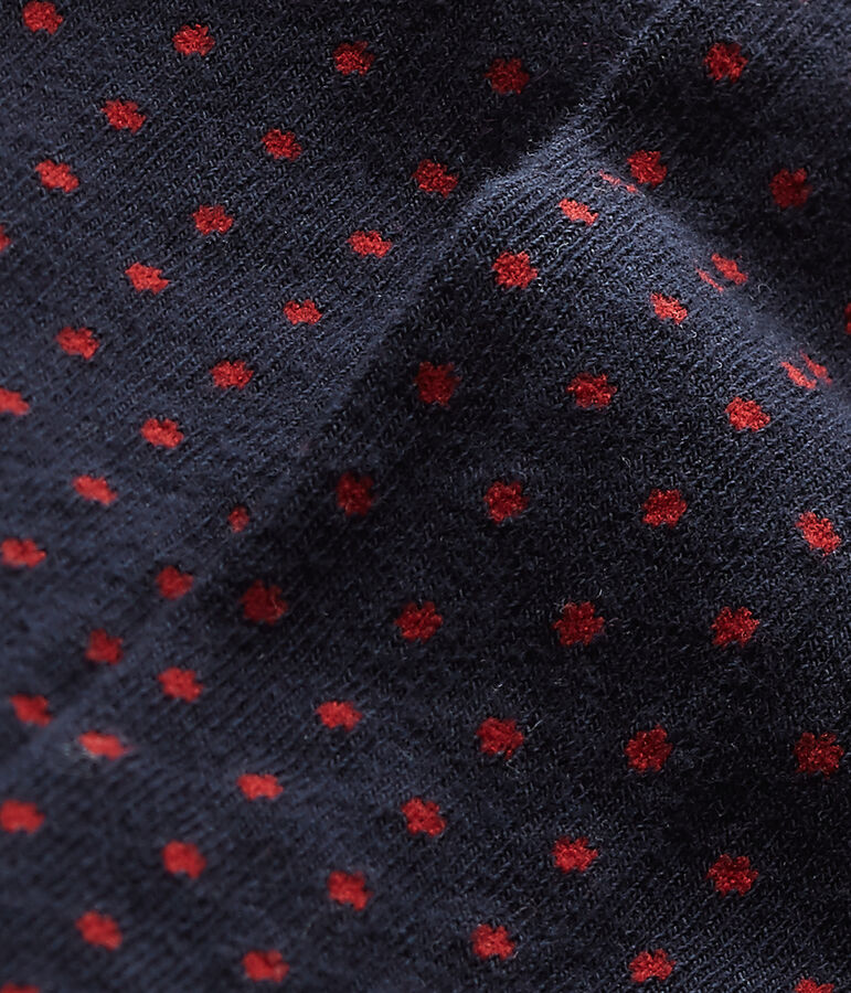 Collant per bambina a pois blu/rosso