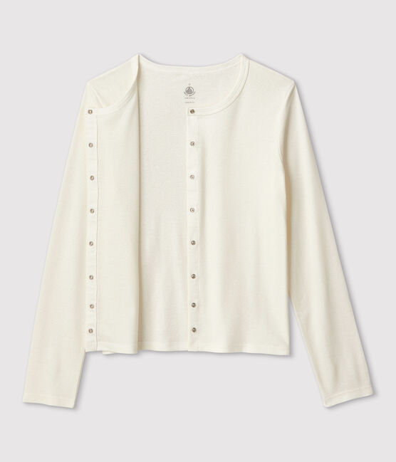 Cardigan in cotone/lino tinta unita Donna bianco MARSHMALLOW