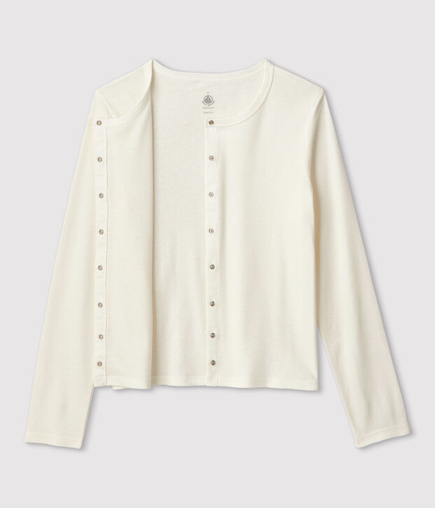 Cardigan in cotone/lino tinta unita Donna bianco