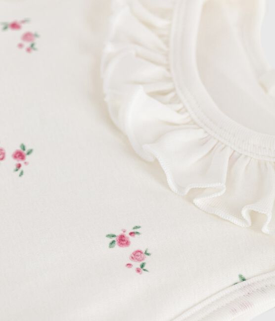 Sacco nanna neonato in cotone con stampa a fiori TOG 1,5 bianco MARSHMALLOW/bianco MULTICO