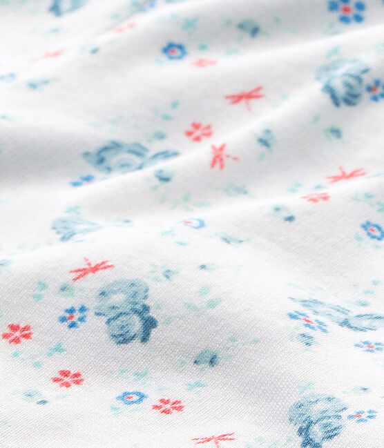 Pantaloni pigiama per bambina stampati da coordinare bianco ECUME/blu BLEU/ MULTICO