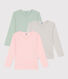 Confezione da 3 T-shirt a maniche lunghe in cotone bambina