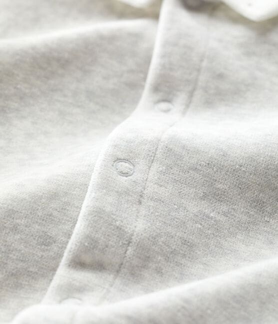 Tutina pigiama bebè in ciniglia grigio BELUGA CHINE