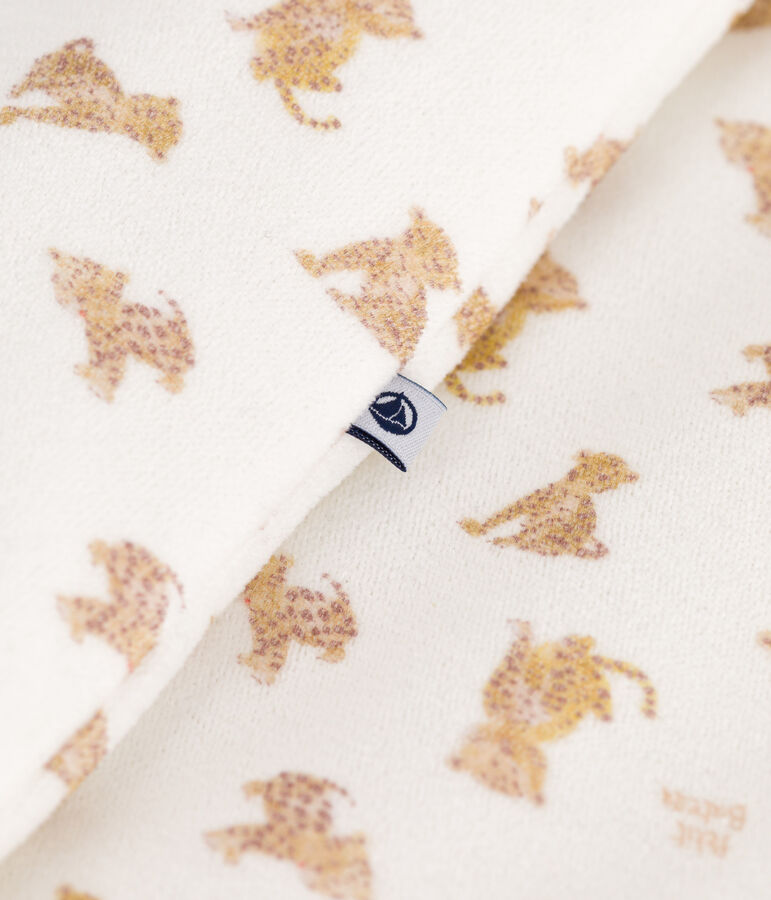 Sacco nanna in ciniglia con leopardo stampata neonato TOG 3 bianco MARSHMALLOW/bianco MULTICO