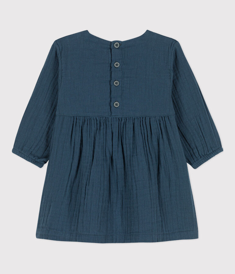 Abito a manica lunga beb&egrave; in garza di cotone grigio